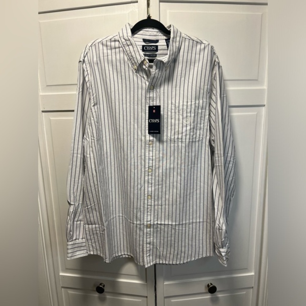 NWT Chaps Classic-Fit Oxford Long Sleeve Dress Shirt Size Men’s XXL